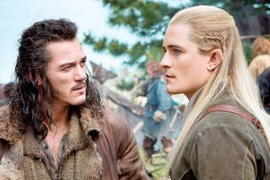 Luke Evans and Orland Bloom as Bard and Legolas